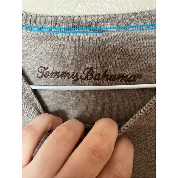 Tommy Banama Mens V-neck Sweater XL Cotton Bland - Picture 3 of 6
